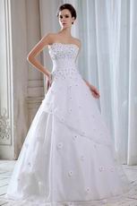 Sweetheart Flowers Upper Part Dropped Bridal Gown In Arkansas