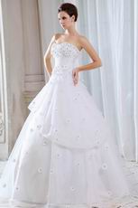 Sweetheart Flowers Upper Part Dropped Bridal Gown In Arkansas