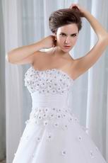 Sweetheart Flowers Upper Part Dropped Bridal Gown In Arkansas