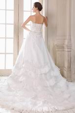 Gorgeous Crystals Appliqued Layers Skirt High Street Wedding Dress