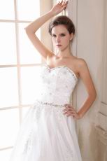 Gorgeous Crystals Appliqued Layers Skirt High Street Wedding Dress