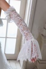 Lace Short Sleeves Strapless Cascade Skirt Unique Bridal Dress