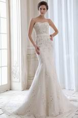 Sweetheart Crystals Trumpet Cathedral Wedding Bridal Dress Petite