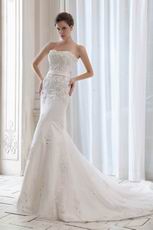 Sweetheart Crystals Trumpet Cathedral Wedding Bridal Dress Petite