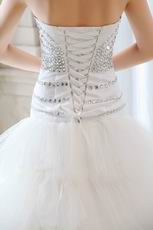 Brand New Strapless Layers Puffy Skirt Ivory Chapel Wedding Gown