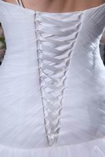 Best Seller One Shoulder Layers White Net Wedding Dress For Bride