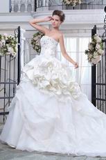 Gorgeous Applique Bead Bubble Layers Puffy Wedding Bridal Dress