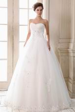 Princess Sweetheart Appliqued Bottom Puffy Wedding Bride Dress