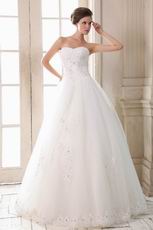 Princess Sweetheart Appliqued Bottom Puffy Wedding Bride Dress