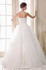 Princess Sweetheart Appliqued Bottom Puffy Wedding Bride Dress