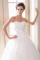 Princess Sweetheart Appliqued Bottom Puffy Wedding Bride Dress