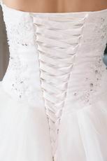 Princess Sweetheart Appliqued Bottom Puffy Wedding Bride Dress