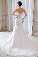 Flower Strapless Fishtail Ivory Chiffon Skirt Bridal Dress Petite