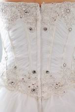 Sleeveless Beading Crystal Ivory Layers Puffy Wedding Dress