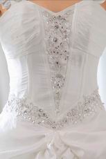 Exquisite Wide Straps Appliqued Corset Cathedral Wedding Dress Sale