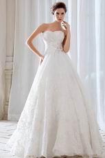 Romantic Appliqued Bottom Puffy Skirt Wedding Dress For Bride