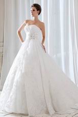 Romantic Appliqued Bottom Puffy Skirt Wedding Dress For Bride