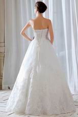 Romantic Appliqued Bottom Puffy Skirt Wedding Dress For Bride