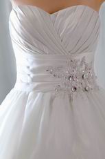 Romantic Appliqued Bottom Puffy Skirt Wedding Dress For Bride