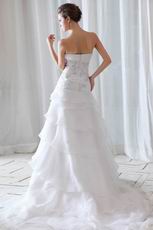 Strapless Layers Cascade Skirt Wedding Dress Ready To Bride Wear