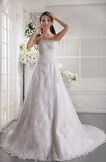 A-line Strapless Ivory Miami Wedding Dress For Bride