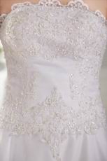 A-line Strapless Ivory Miami Wedding Dress For Bride