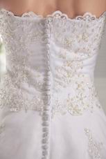 A-line Strapless Ivory Miami Wedding Dress For Bride