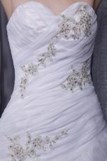 Pretty Sweetheart Appliqued Bodice Cascade Skirt Wedding Dress
