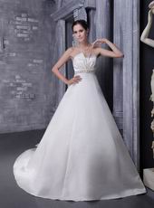 2014 Designer Strapless Cathedral Train Church Wedding Dress