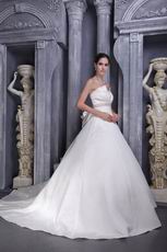 2014 Designer Strapless Cathedral Train Church Wedding Dress