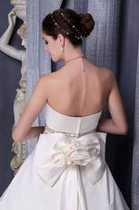 2014 Designer Strapless Cathedral Train Church Wedding Dress