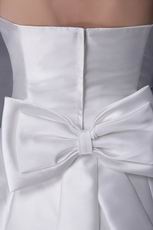 Ivory Strapless Wedding Bridal Dress With Bowknot Emberllish