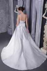 Ivory Strapless Wedding Bridal Dress With Bowknot Emberllish