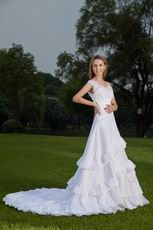 Off The Shoulder White Taffeta Lace Wedding Dress By Designer