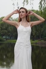 Elegant Halter Chiffon Embroidery Wedding Dress With Halter Design