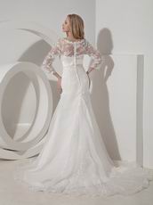 Long Sleeves Formal Church Appliqued Wedding Bridal Outfits