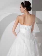 Cheap Strapless Appliques Decorate Wedding Bridal Gown With Belt