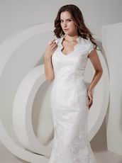 Fashionbale Mermaid V-neck Lace Petite Wedding Bridal Gown