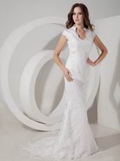 Fashionbale Mermaid V-neck Lace Petite Wedding Bridal Gown