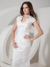 Fashionbale Mermaid V-neck Lace Petite Wedding Bridal Gown