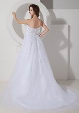 Strapless Empire Appliqued White Wedding Dress Wholesale