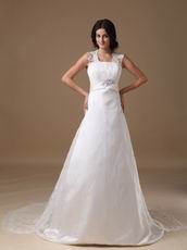 Discount Square Lace Emberllishments Wedding Dress For Sale