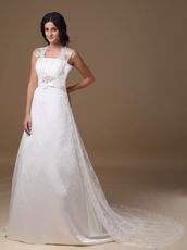 Discount Square Lace Emberllishments Wedding Dress For Sale