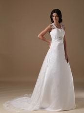 Discount Square Lace Emberllishments Wedding Dress For Sale