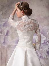 Modest High-neck Long Sleeves Wedding Dress With Appliques