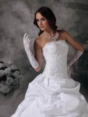 Modest Ball Gown Western Puffy Wedding Dress With Lace