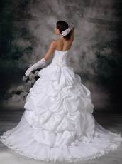 Modest Ball Gown Western Puffy Wedding Dress With Lace