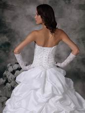 Modest Ball Gown Western Puffy Wedding Dress With Lace