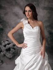Pretty One Shoulder Bridal Dress Designed By 2014 Top Designer