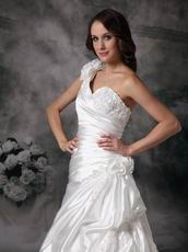 Pretty One Shoulder Bridal Dress Designed By 2014 Top Designer